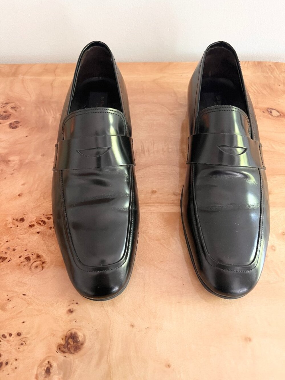 Vintage Black Leather Loafers Made In Italy size 10